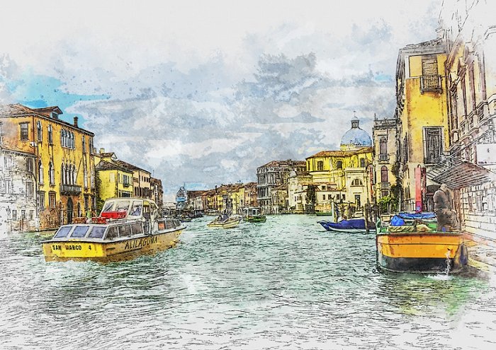 Venice Italy Gondola Buildings City Architecture